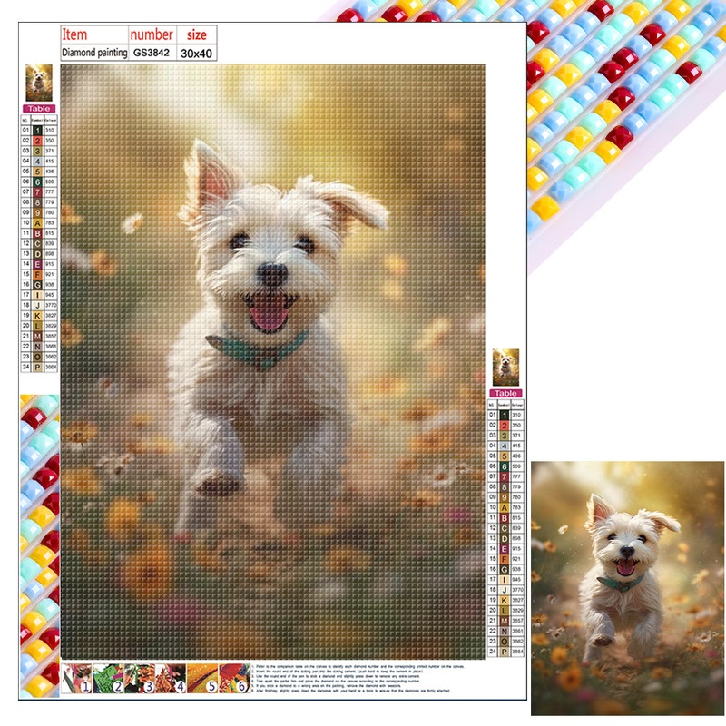 Puppy – Full Square Drill Diamond Painting 30*40CM