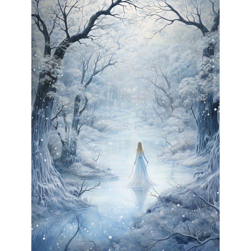 Winter Snow Angel – Full Round Drill Diamond Painting 30*40CM