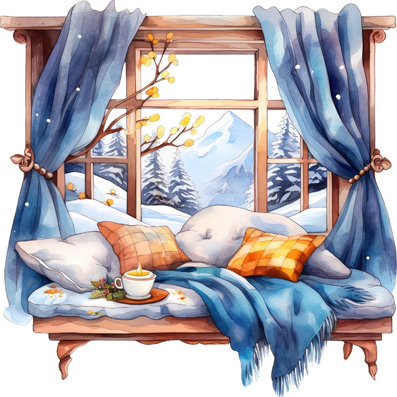 Winter Window – Full Round Drill Diamond Painting 30*30CM