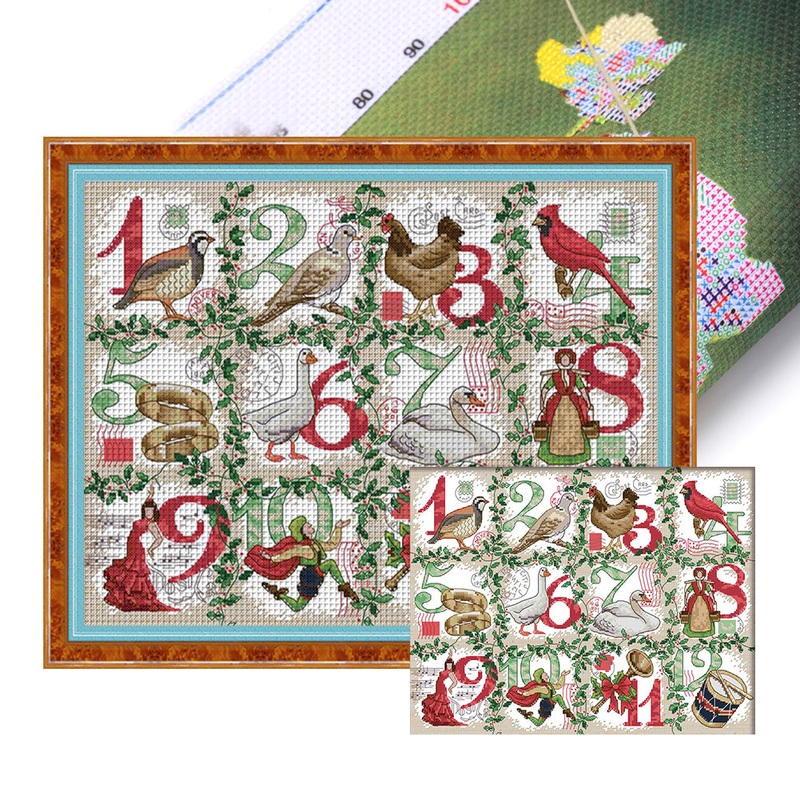 12Th Day Of Christmas – 14CT Stamped Cross Stitch 44*35CM(Joy Sunday)