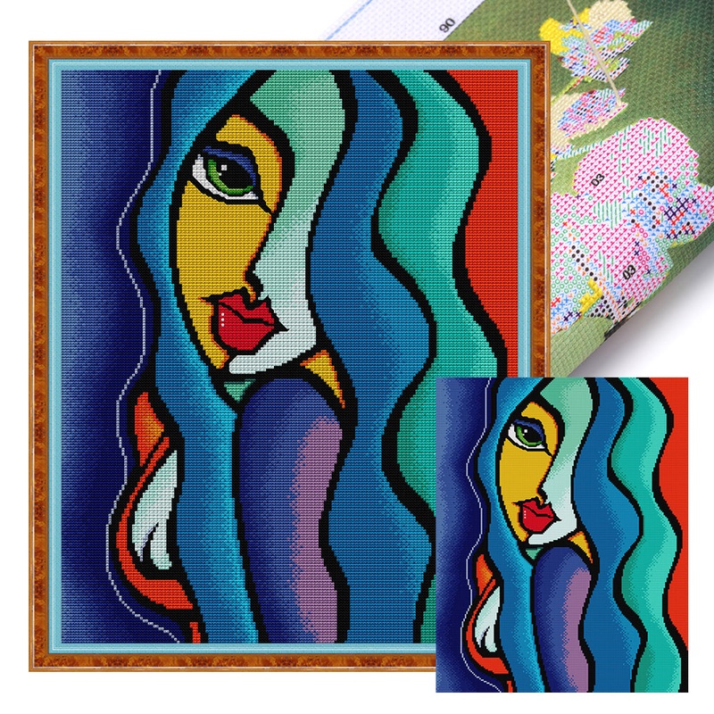 Abstract Painting 3 – 14CT Stamped Cross Stitch 40*47CM(Joy Sunday)