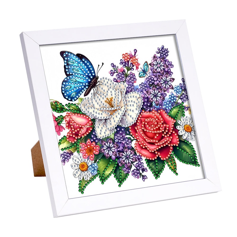Butterfly Flower – Special Shaped Drill Diamond Painting 18*18CM