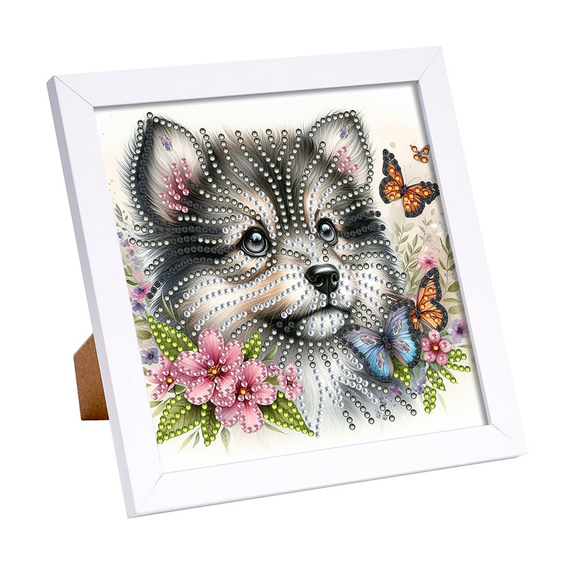 Butterfly Puppy – Special Shaped Drill Diamond Painting 18*18CM