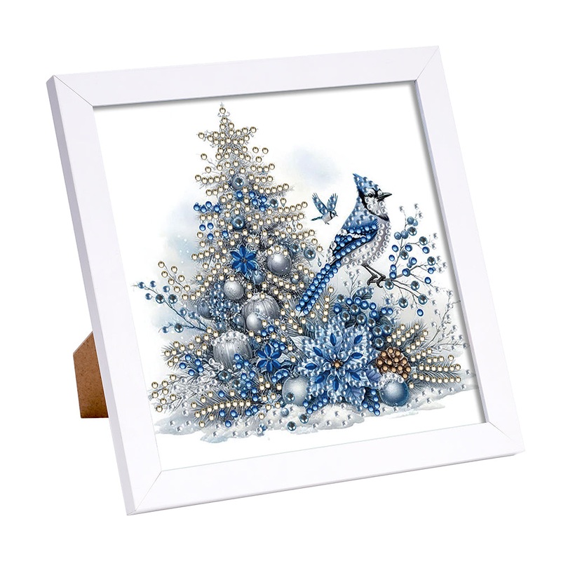 Christmas Blue Tit – Special Shaped Drill Diamond Painting 18*18CM