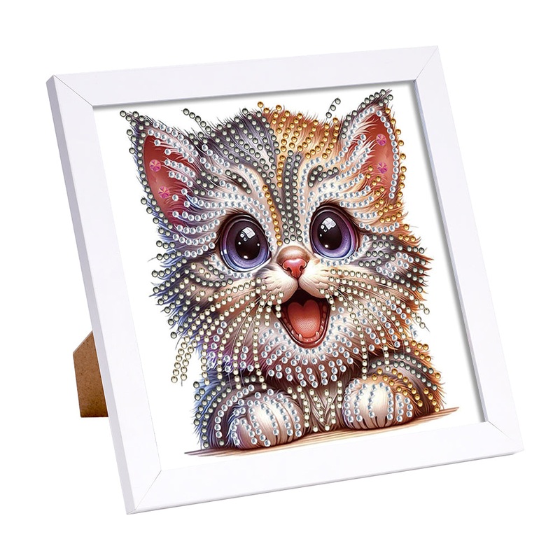 Happy Cat – Special Shaped Drill Diamond Painting 18*18CM