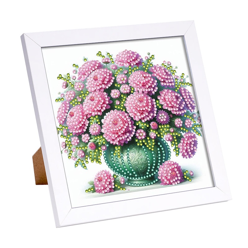 Pink Flower – Special Shaped Drill Diamond Painting 18*18CM
