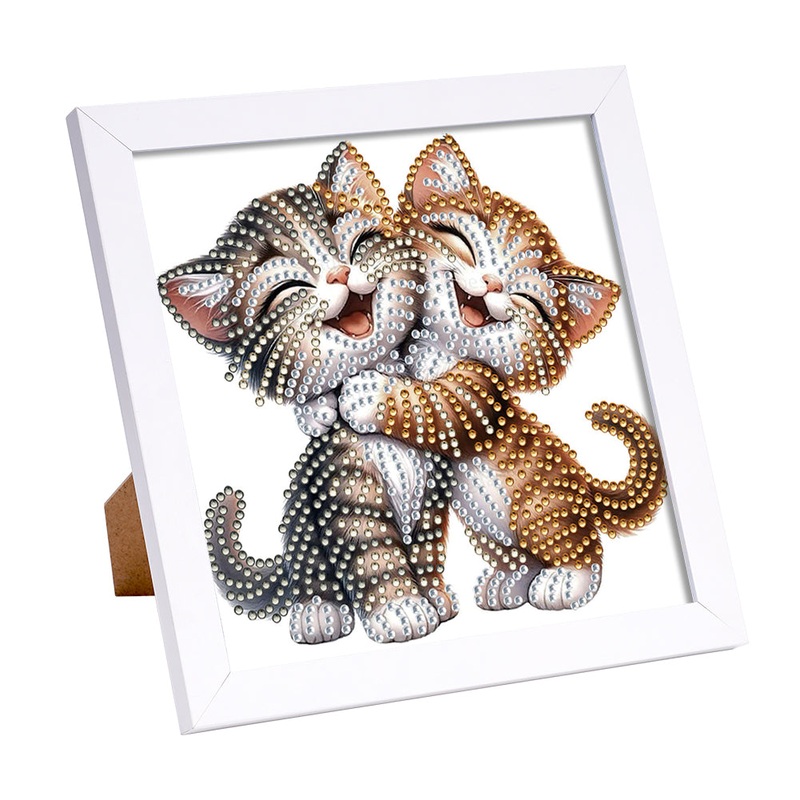 Two Kittens – Special Shaped Drill Diamond Painting 18*18CM