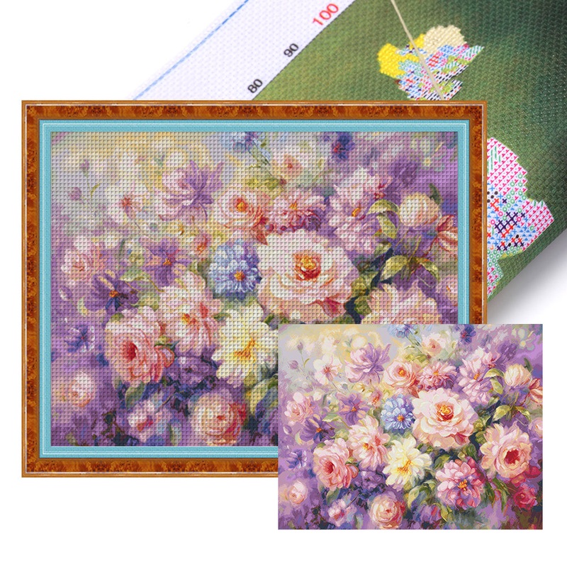 A Field Of Flowers – 11CT Stamped Cross Stitch 126*97CM