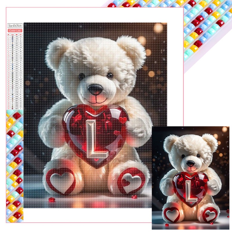 26 Letter Care Bear-L – Full Square Drill Diamond Painting 30*40CM