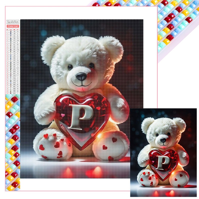 26 Letter Care Bear-P – Full Square Drill Diamond Painting 30*40CM