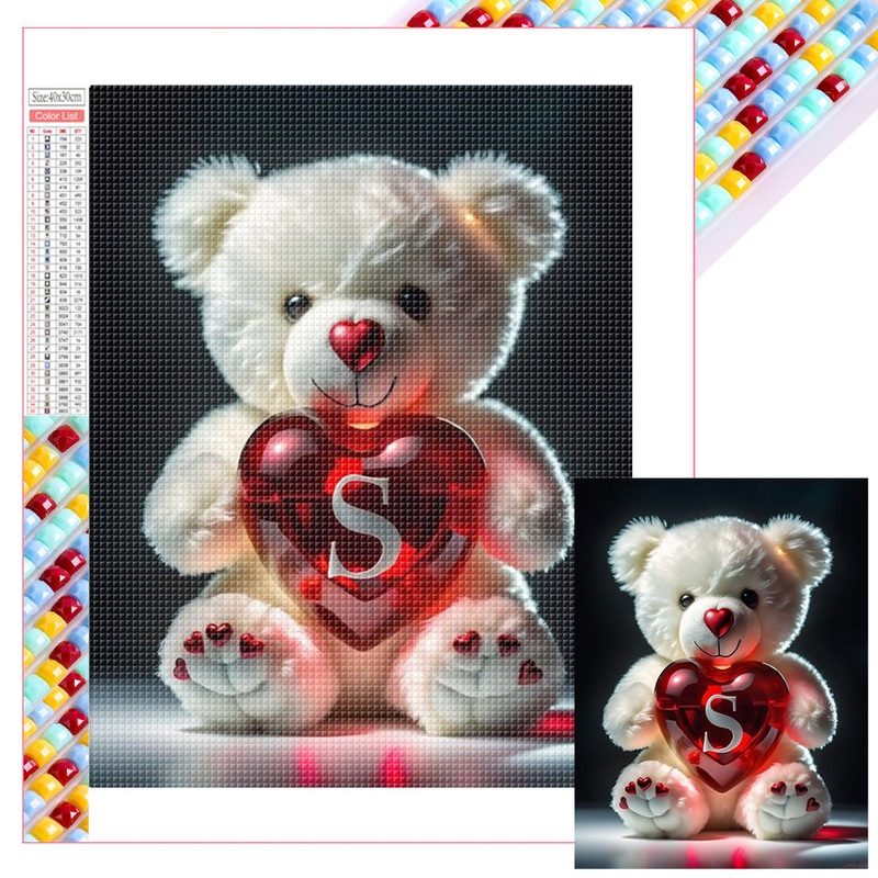 26 Letter Care Bear-S – Full Square Drill Diamond Painting 30*40CM