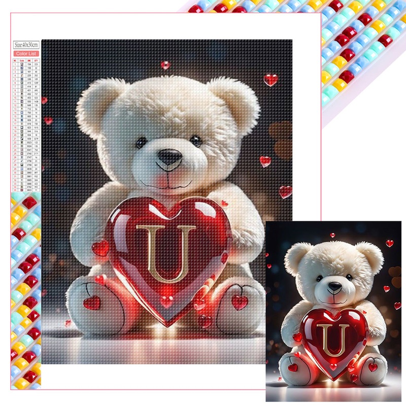 26 Letter Care Bear-U – Full Square Drill Diamond Painting 30*40CM