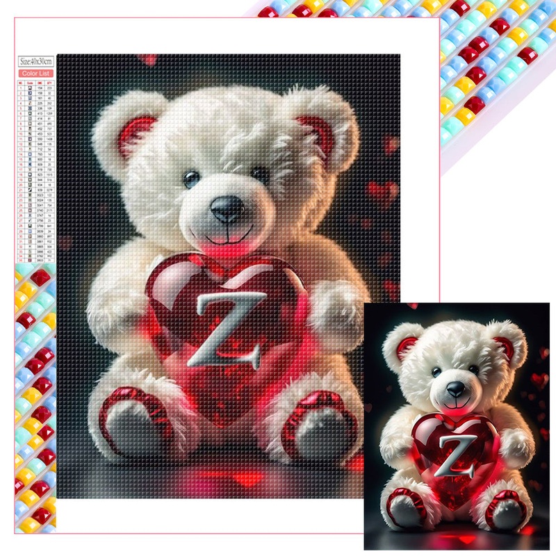 26 Letter Care Bear-Z- – Full Square Drill Diamond Painting 30*40CM