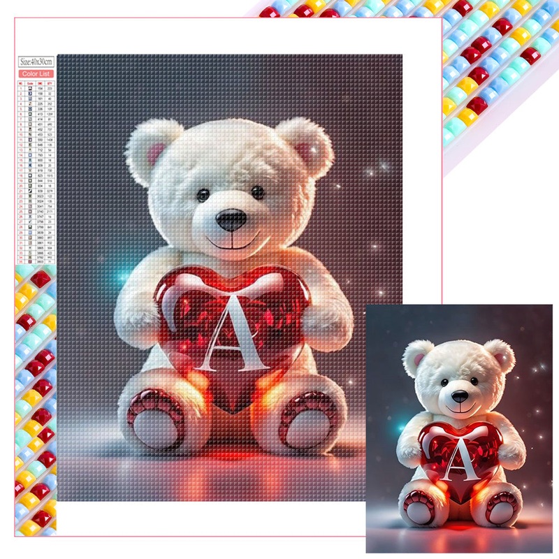 26 Letter Care Bears -A – Full Square Drill Diamond Painting 30*40CM