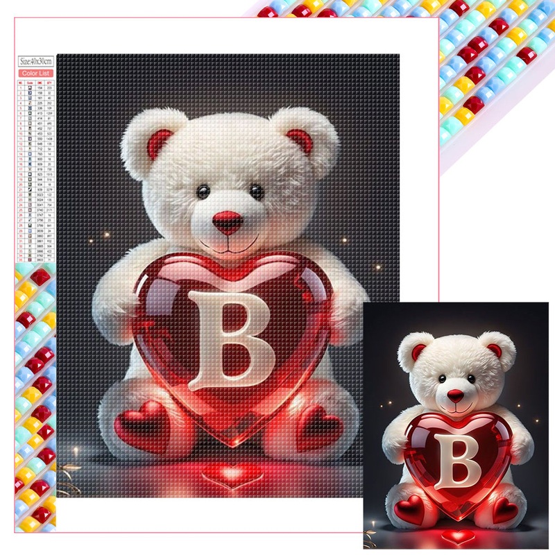 26 Letters Care Bear-B – Full Square Drill Diamond Painting 30*40CM