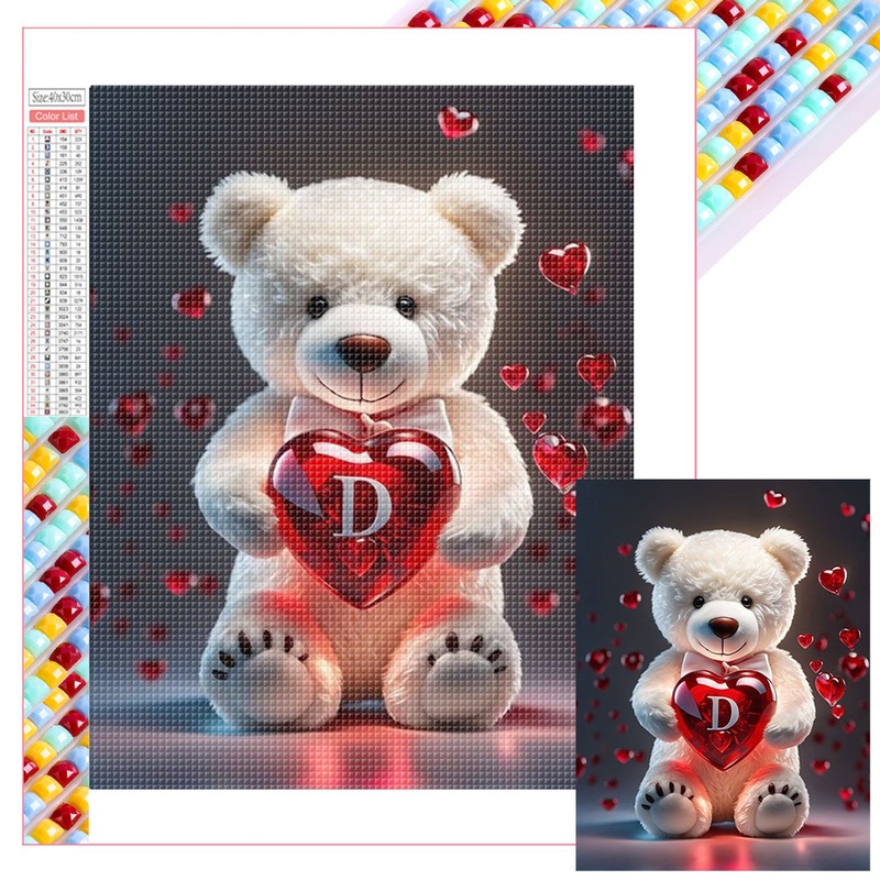 26 Letters Care Bear-D – Full Square Drill Diamond Painting 30*40CM