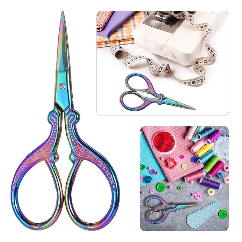 Vintage European Style Scissors Embroidery Scissor 9×4.6cm (Color Sharp Head)
