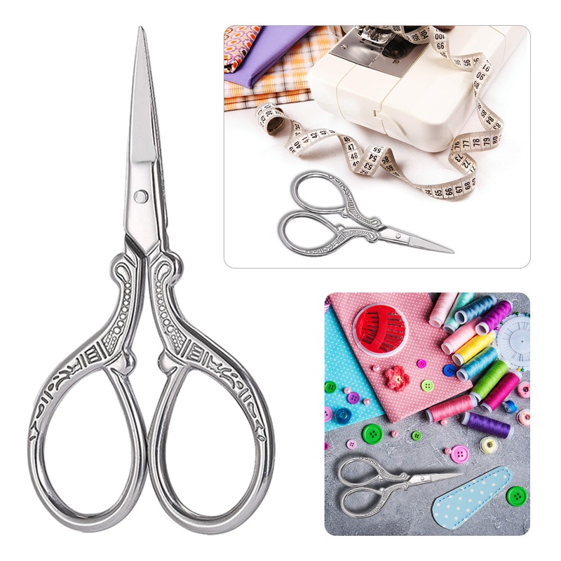 Vintage European Style Scissors Embroidery Scissor 9×4.6cm (Sliver Sharp Head)