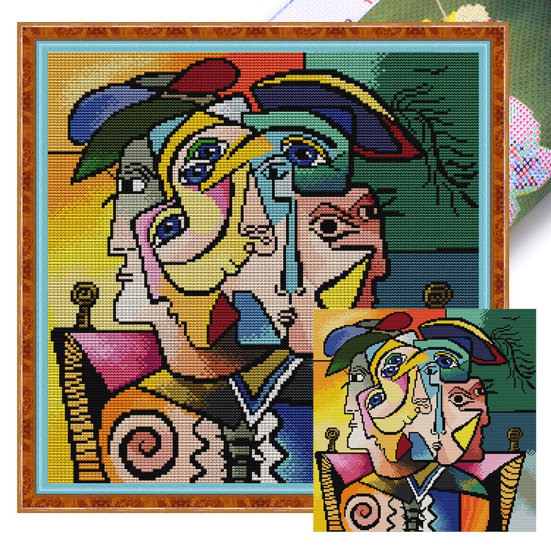 Abstract Art – 14CT Stamped Cross Stitch 35*35CM(Joy Sunday)