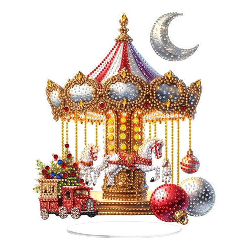 2D Flat Xmas DIY Desktop Diamond Art Kits Diamond Painting Desktop Ornaments Kit